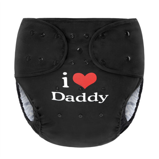 I Love Daddy Adult Diaper Wrap Cover One Size Black