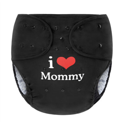 I Love Mommy Adult Diaper Wrap Cover One Size Black