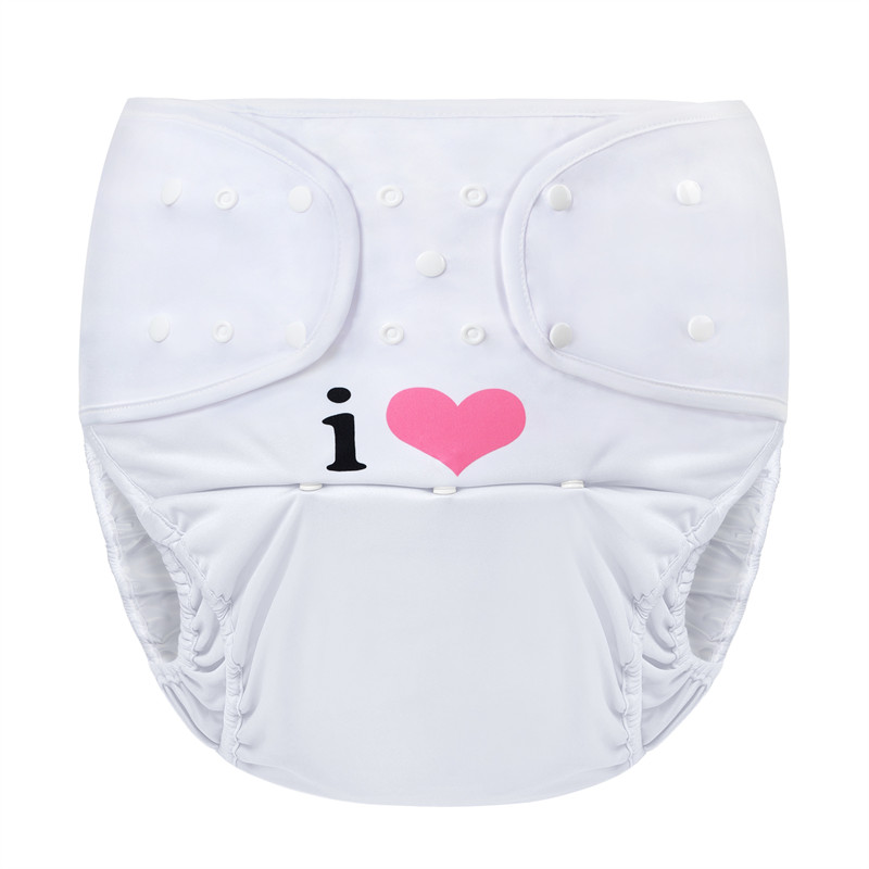 I Love Mommy Adult Diaper Wrap Cover One Size White