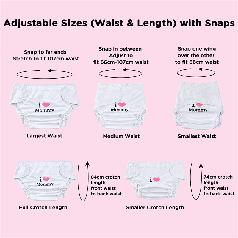I Love Mommy Adult Diaper Wrap Cover One Size White