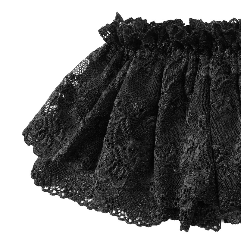 SissyUniversity Lace Skirted Thong Panties Black