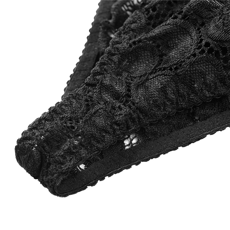 SissyUniversity Lace Skirted Thong Panties Black