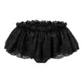 Sissy Lace Skirted Thong Panties Black