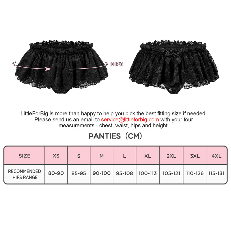 SissyUniversity Lace Skirted Thong Panties Black