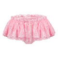 Sissy Lace Skirted Thong Panties Pink