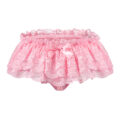 Sissy Lace Skirted Thong Panties Pink