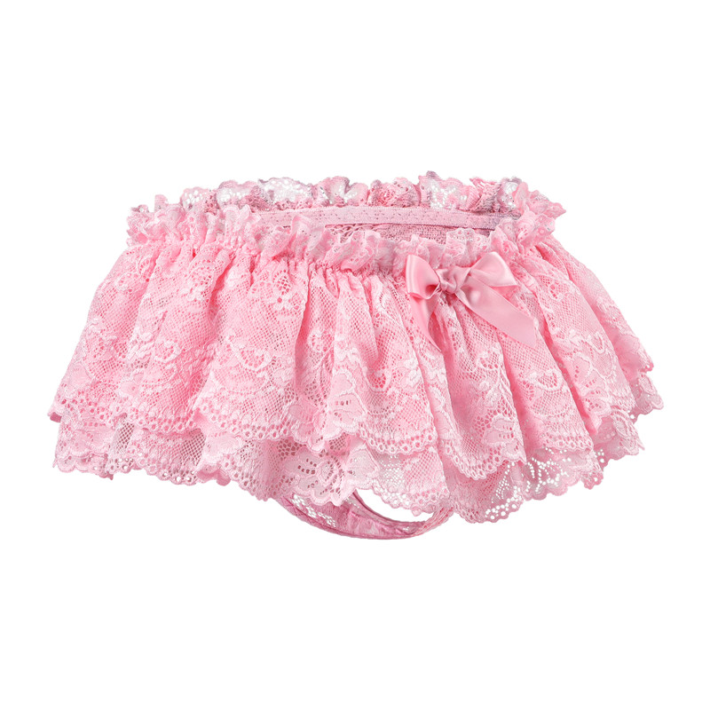 SissyUniversity Lace Skirted Thong Panties Pink