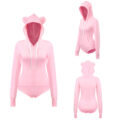 Cozy Bear Hoodie Sweatshirt Onesie Pink