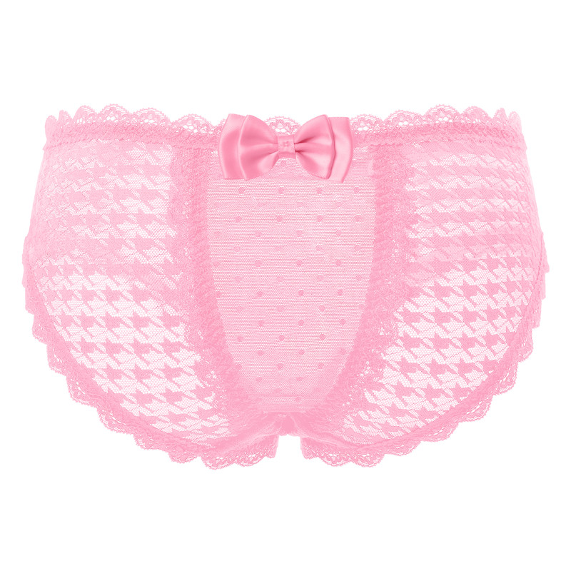 Cheeky Bow Tucking Gaff Panties Pink