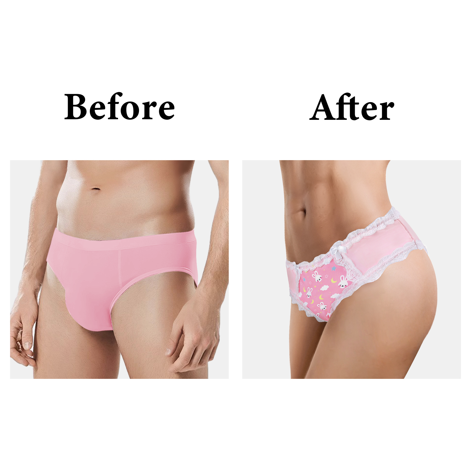 Snuggle Bunny Pattern Tucking Gaff Panties Pink