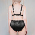 Sissy Lacy Frill Bralette Set Black