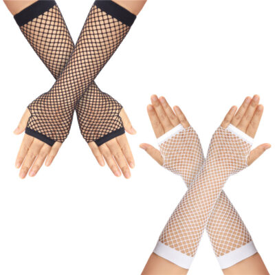 80s Fishnet Gloves 2 Pairs Set