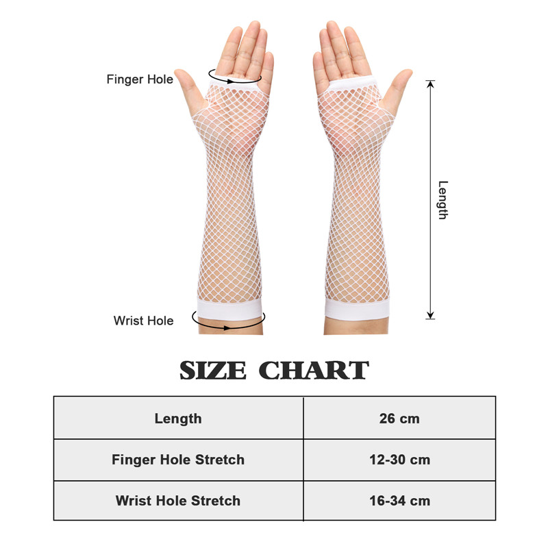 80s Fishnet Gloves 2 Pairs Set