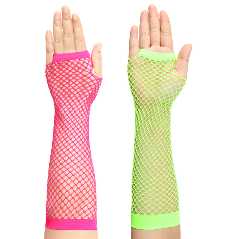 80s Fishnet Gloves 2 Pairs Set