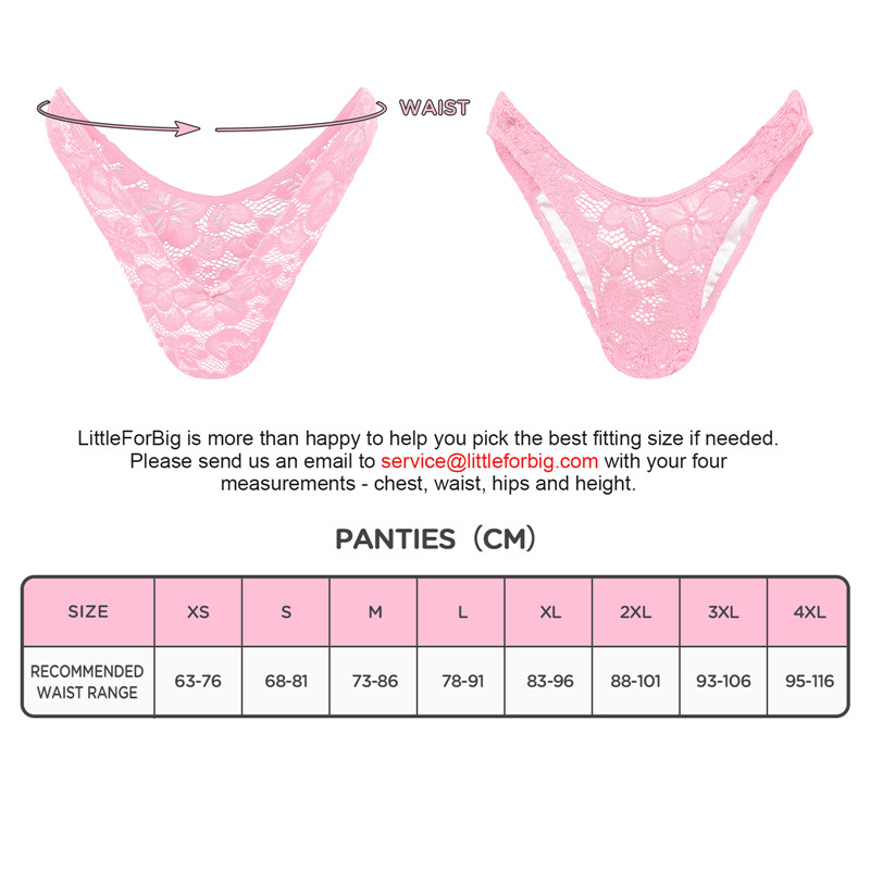 Mesh Flower Thong Tucking Gaff Panties Pink