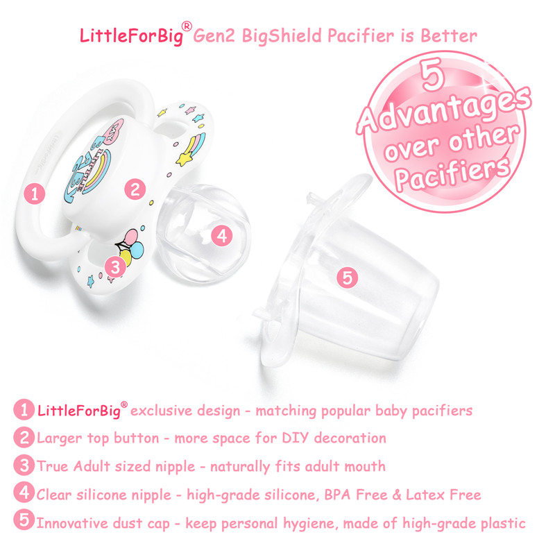 Gen2 BigShield Pacifier My Little Baby Pattern White