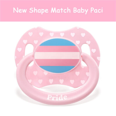 Gen2 BigShield Pacifier Trans Pride Flag Pattern Pink