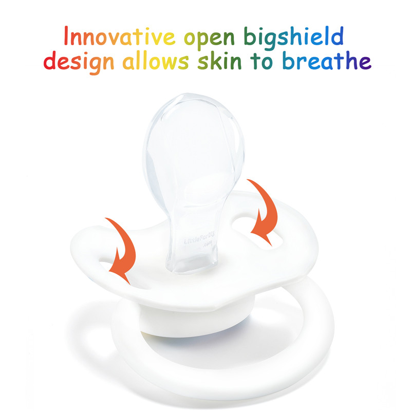 Gen2 BigShield Pacifier Rainbow Pride Pattern White