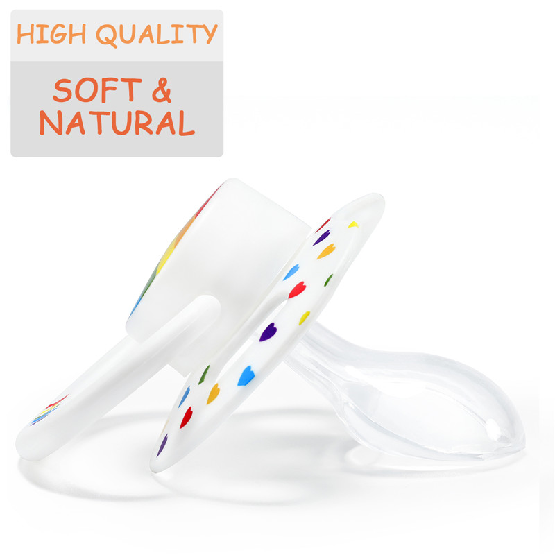 Gen2 BigShield Pacifier Rainbow Pride Pattern White