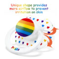 Gen2 BigShield Pacifier Rainbow Pride Pattern White