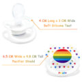 Gen2 BigShield Pacifier Rainbow Pride Pattern White