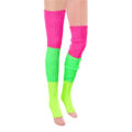 Bright Color Blocked Novelty Knit Stacked Stockings