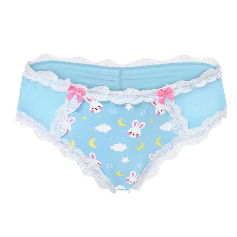 Snuggle Bunny Pattern Tucking Gaff Panties Blue