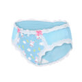 Snuggle Bunny Pattern Tucking Gaff Panties Blue