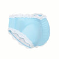 Snuggle Bunny Pattern Tucking Gaff Panties Blue