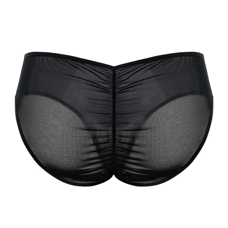 Snuggle Bunny Pattern Tucking Gaff Panties Black