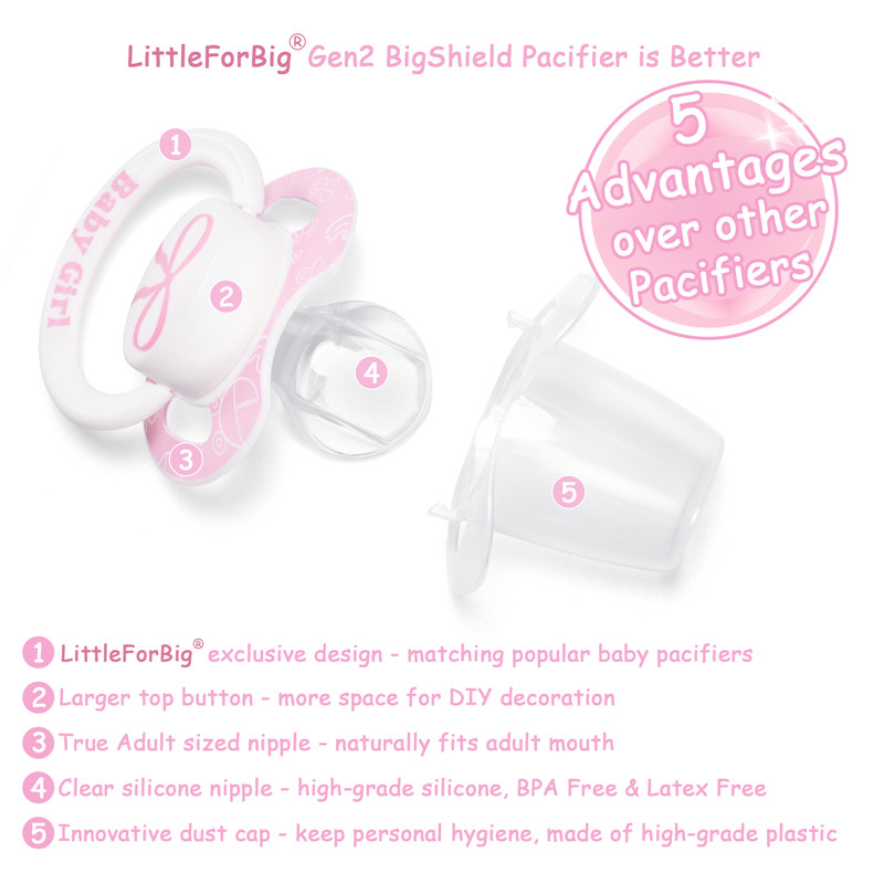 Gen2 BigShield Pacifier Baby Girl Pattern