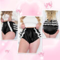 Pretty in Black Satin Over Adult Diaper Cover