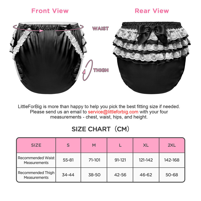 Pretty in Black Satin Over Adult Diaper Cover