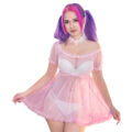 Unisex Mesh Seethrough Babydoll Dress
