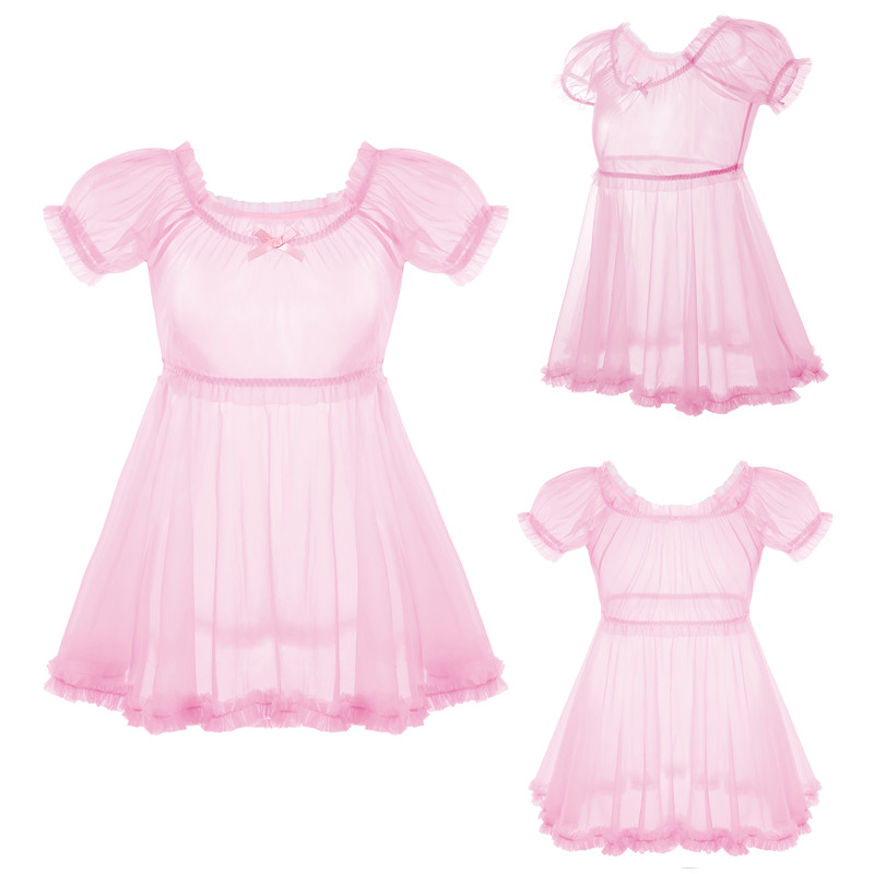 Unisex Mesh Seethrough Babydoll Dress
