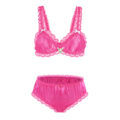 Sissy Lacy Frill Bralette Set Rose