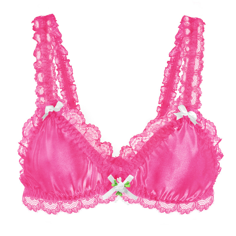 SissyUniversity Lacy Frill Bralette Rose