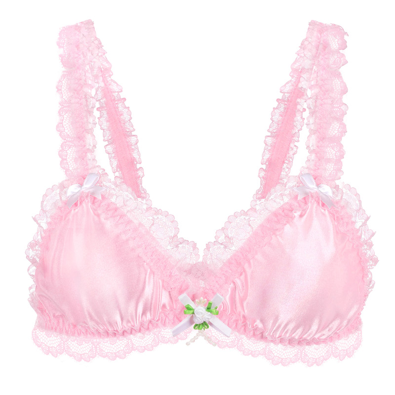 SissyUniversity Lacy Frill Bralette Pink