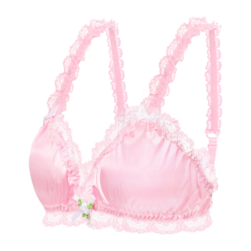 SissyUniversity Lacy Frill Bralette Pink
