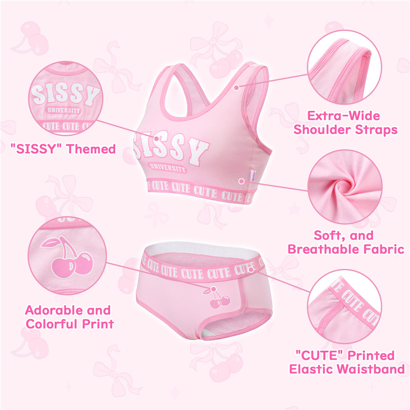 SissyUniversity Bralette Set Pink