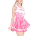 Shiny Satin Cheer Sissy Mini Dress Rose