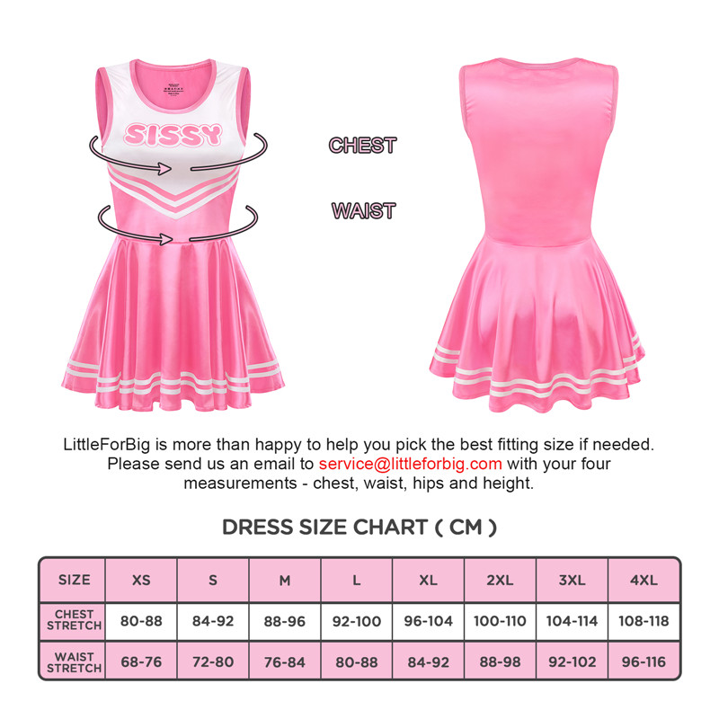 Shiny Satin Cheer SissyUniversity Mini Dress Rose