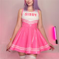 Cheer Sissy Faux Leather Shiny Mini Dress