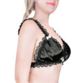 Sissy Lacy Frill Bralette Black