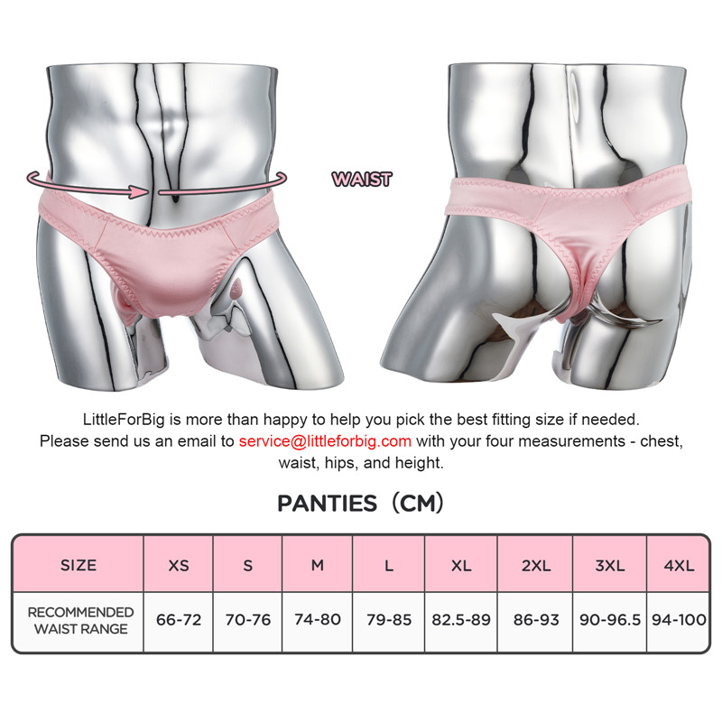 Thick Band Tucking Gaff Thong Panties Pink