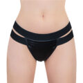 Double Band Thong Tucking Gaff Panties Black