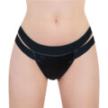 Double Band Thong Tucking Gaff Panties Black