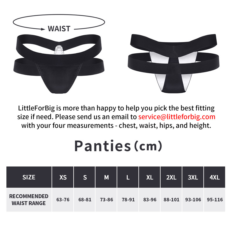 Double Band Thong Tucking Gaff Panties Black