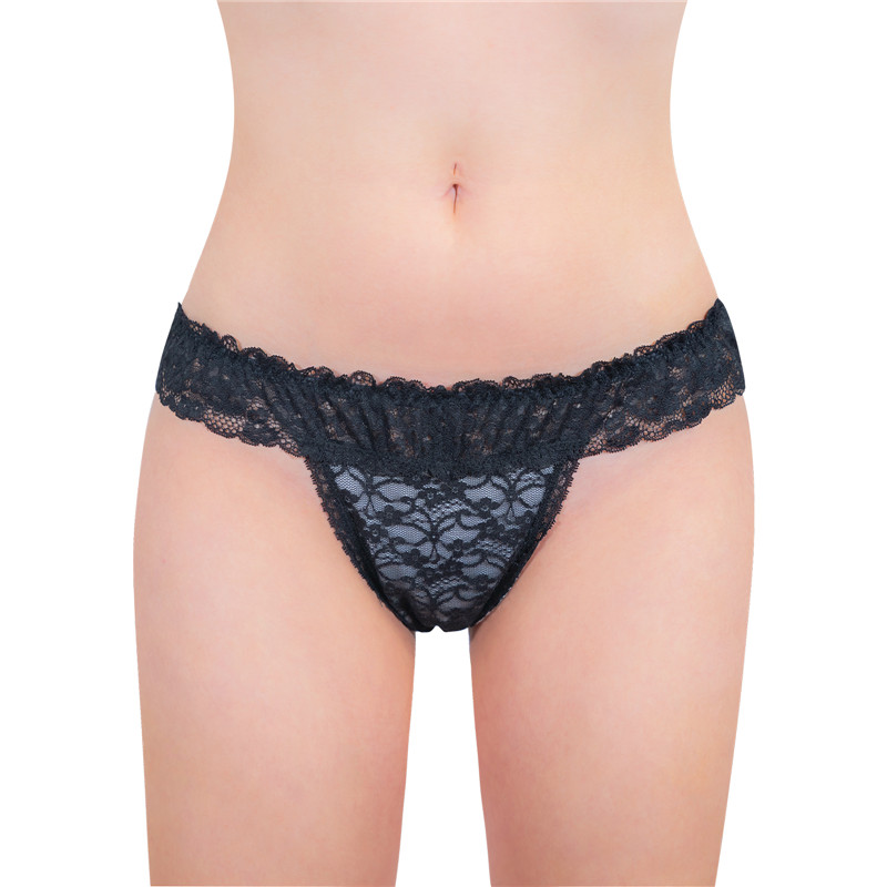 Lace Band Tucking Gaff Thong Panties