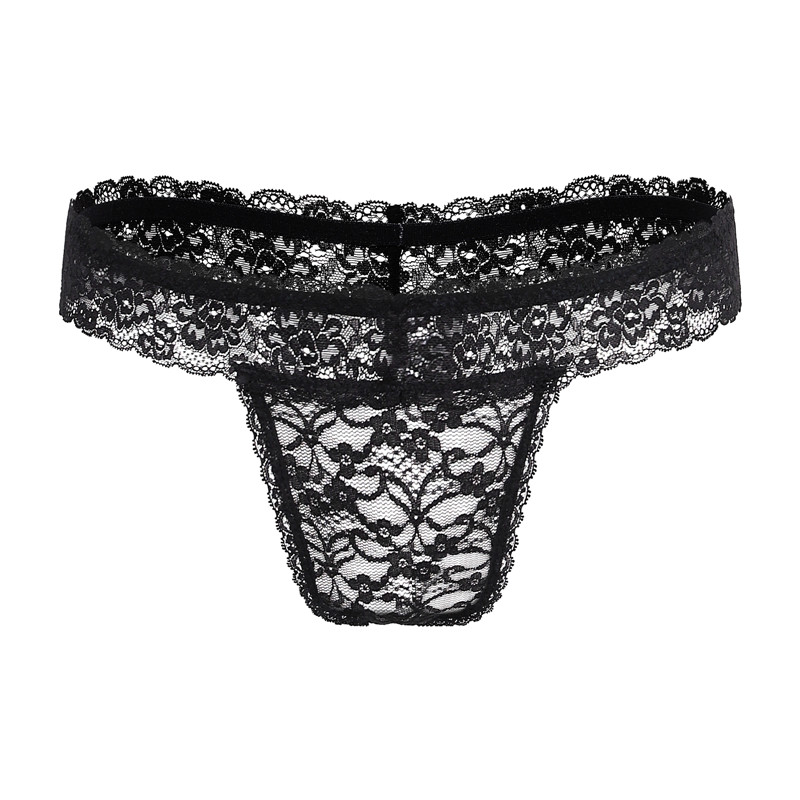 Lace Band Tucking Gaff Thong Panties